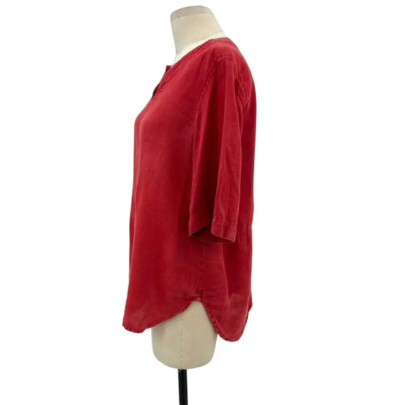 TOAST Shirt Red Natural Linen V-Neck Half Sleeve Top Size XS - Picture 5 of 10